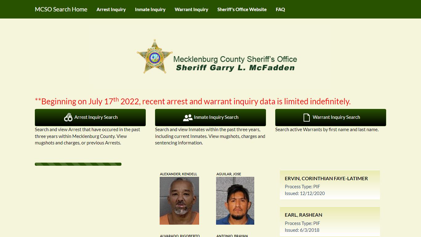 MCSO - Mecklenburg County, NC